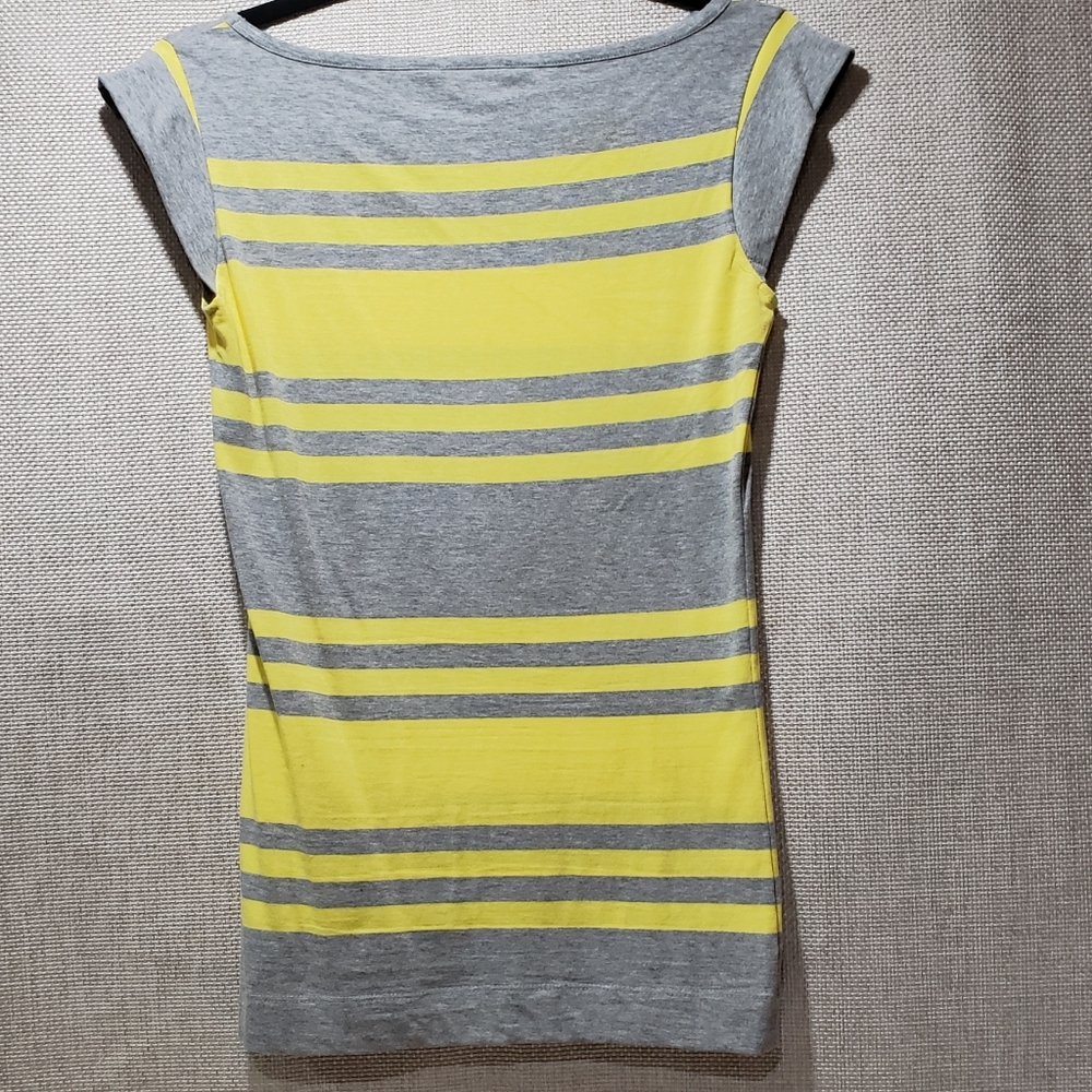 French Connection Striped Yellow/Gray Shirt - Picture 6 of 6